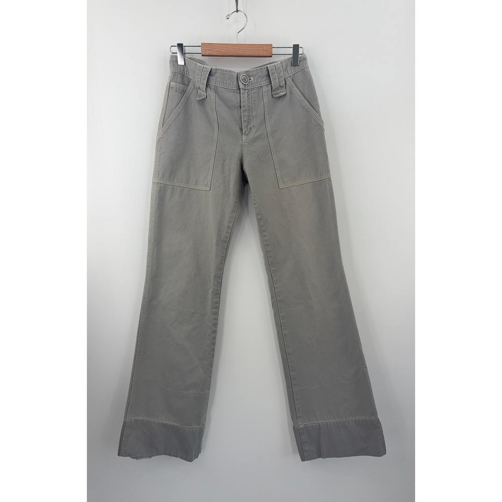 B43 Marc Jacobs Wide Straight Leg Pants 8 Utility Canvas Carpenter Grey Workwear